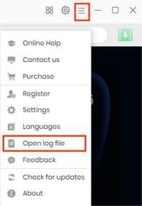 open log file