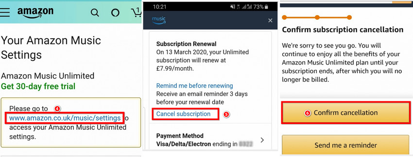 how to cancel amazon music unlimited