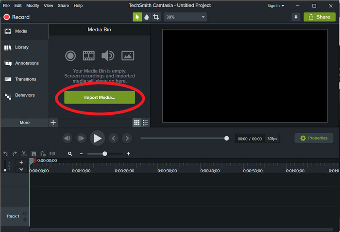 import to camtasia