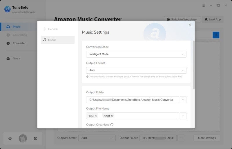 choose settings