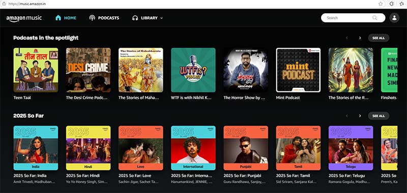 play amazon music with car mode