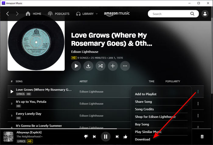 Download Amazon HD Music to Cache Files