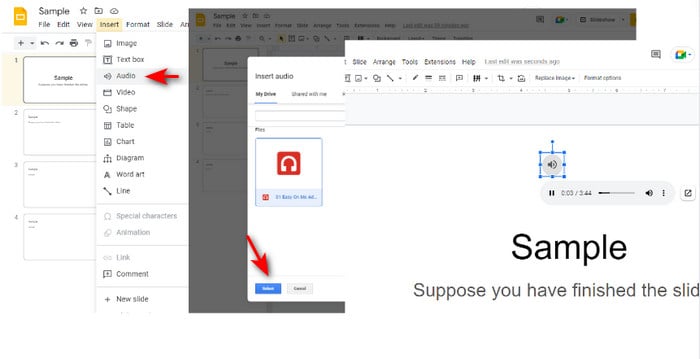 Insert Amazon Audio to Google Slides