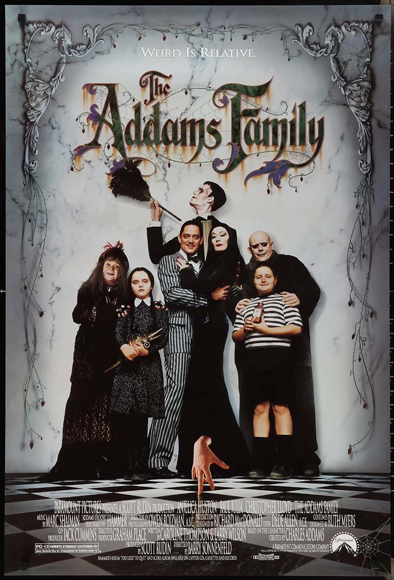 The Addams Family 1991 dark comedy movie poster