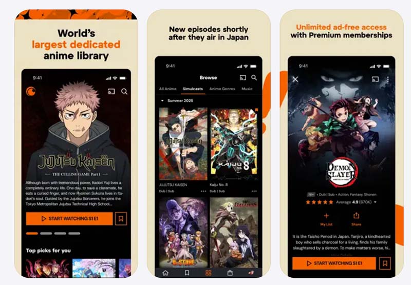 Best free anime app Crunchyroll