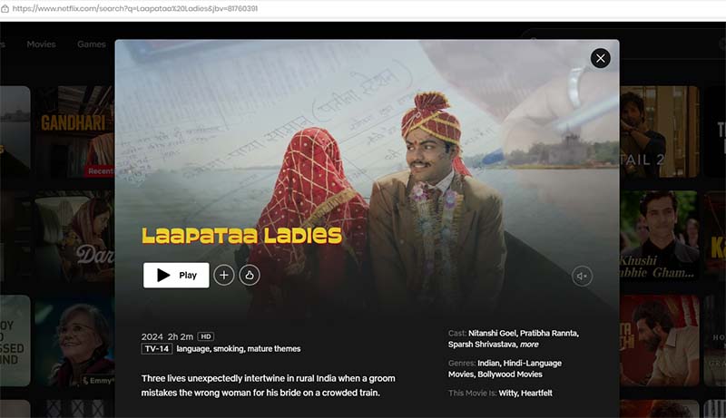 Laapataa Ladies Hindi movie on Netflix