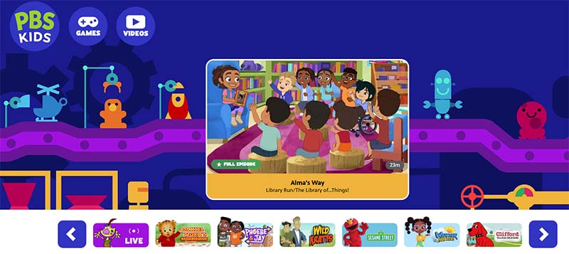 PBS KIDS free cartoon streaming website online