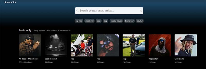SoundClick on Chromebook (screenshot)