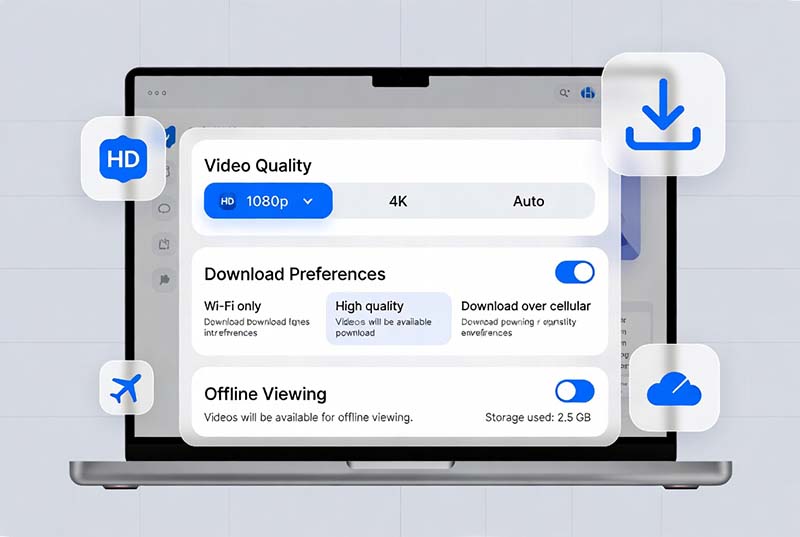 Netflix download settings and video quality options