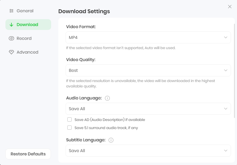 Launch TuneBoto Video One and Select Disney Plus